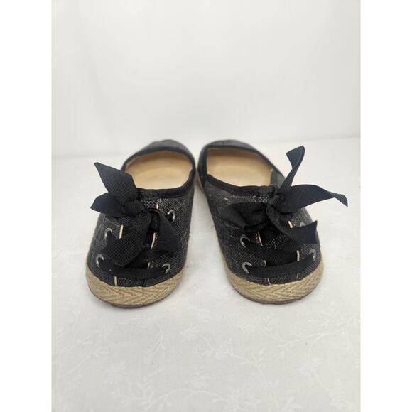 UGG Gray Canvas Tie Back Logo Slide On Flats Moccasin Loafers US 9 EU40 1003493 - Picture 5 of 8